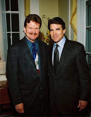 Mickey Redwine with Gov. Perry